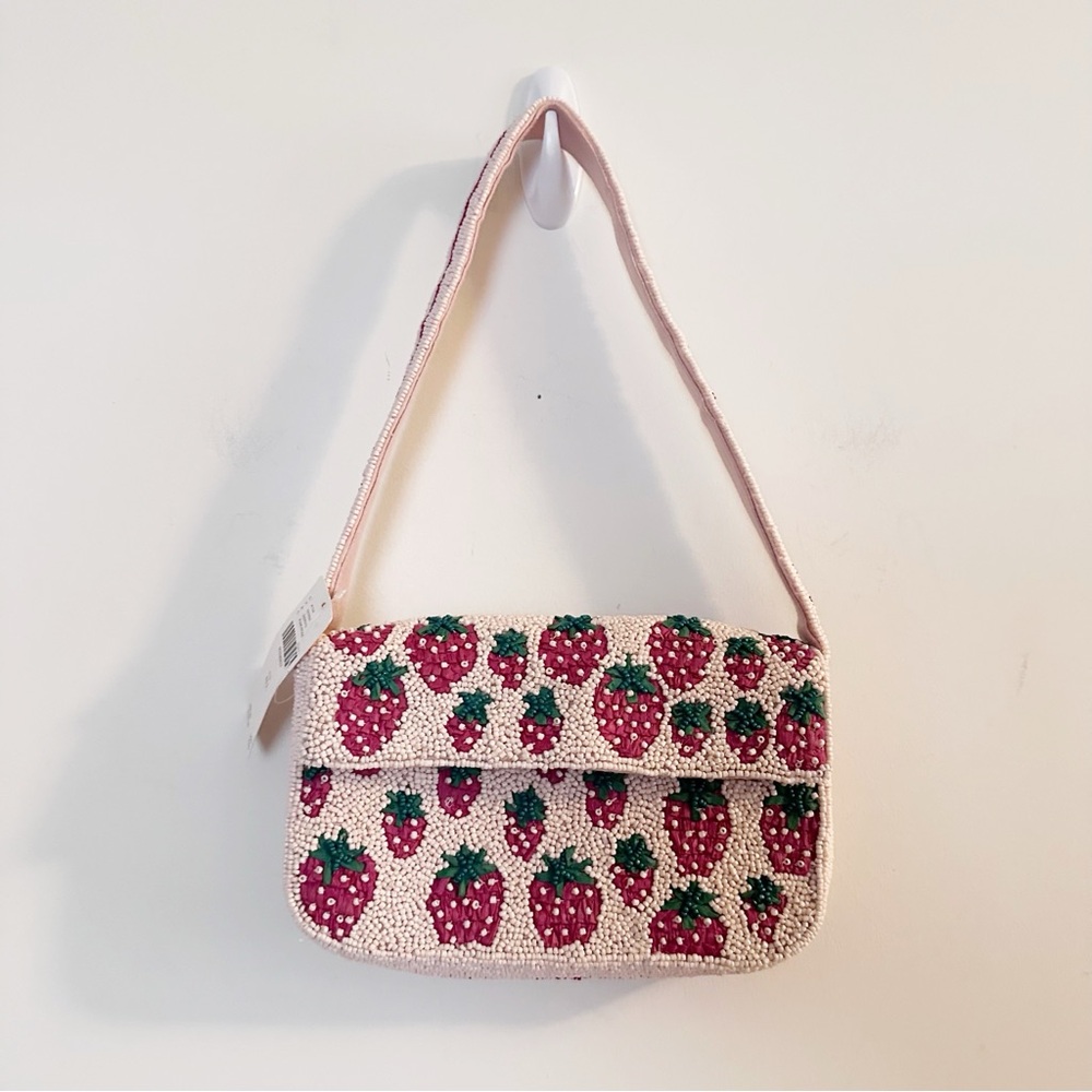 Anthropologie The Fiona Beaded Bag: Food & Drink Edition Strawberry Fields - Picture 7 of 11